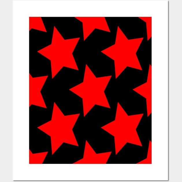 Stars - Red Wall Art by Boo Face Designs